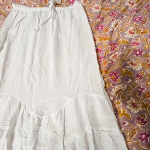 Fashion Nova White Maxi Skirt with Tie Detail